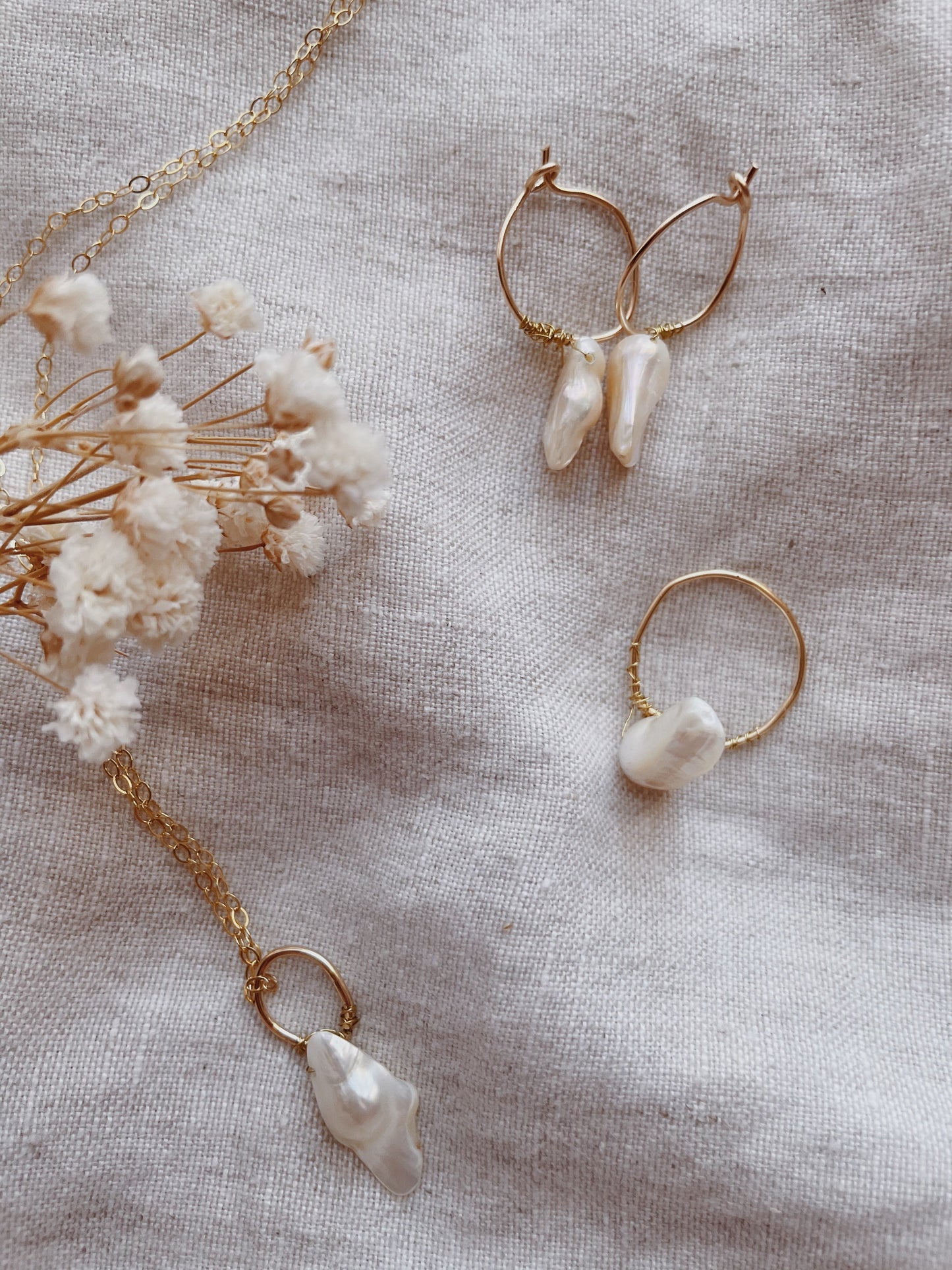 14k Gold Filled Baroque Pearl Necklace