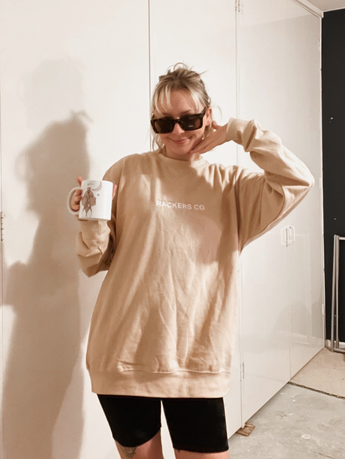 Rackers Co Sweater (Beige & Pink)