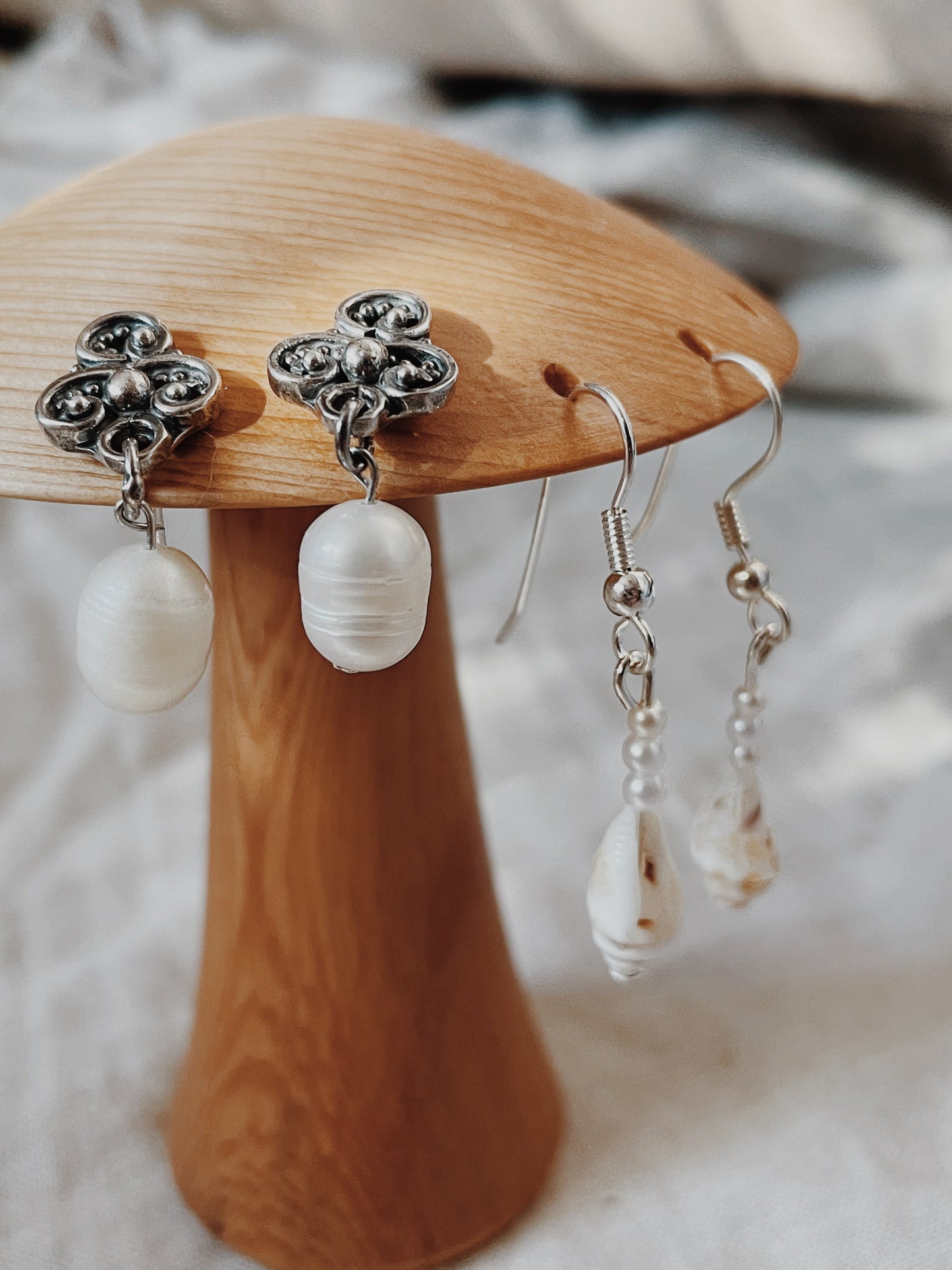 Samudra Shell & Pearl Earrings