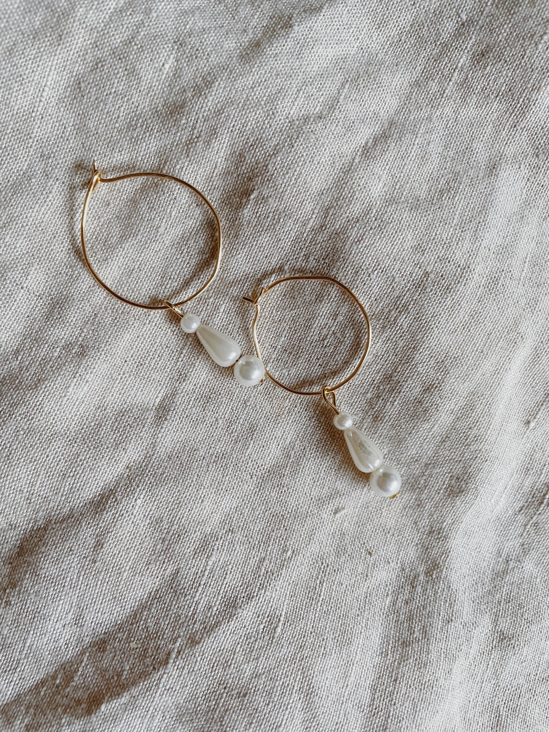 Hilary Pearl Drop Hoops