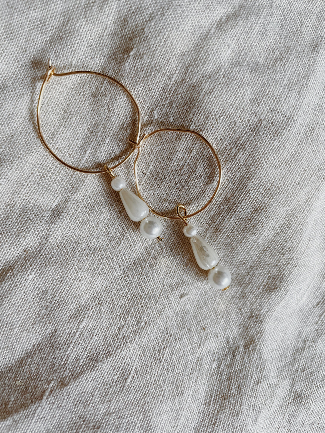 Hilary Pearl Drop Hoops