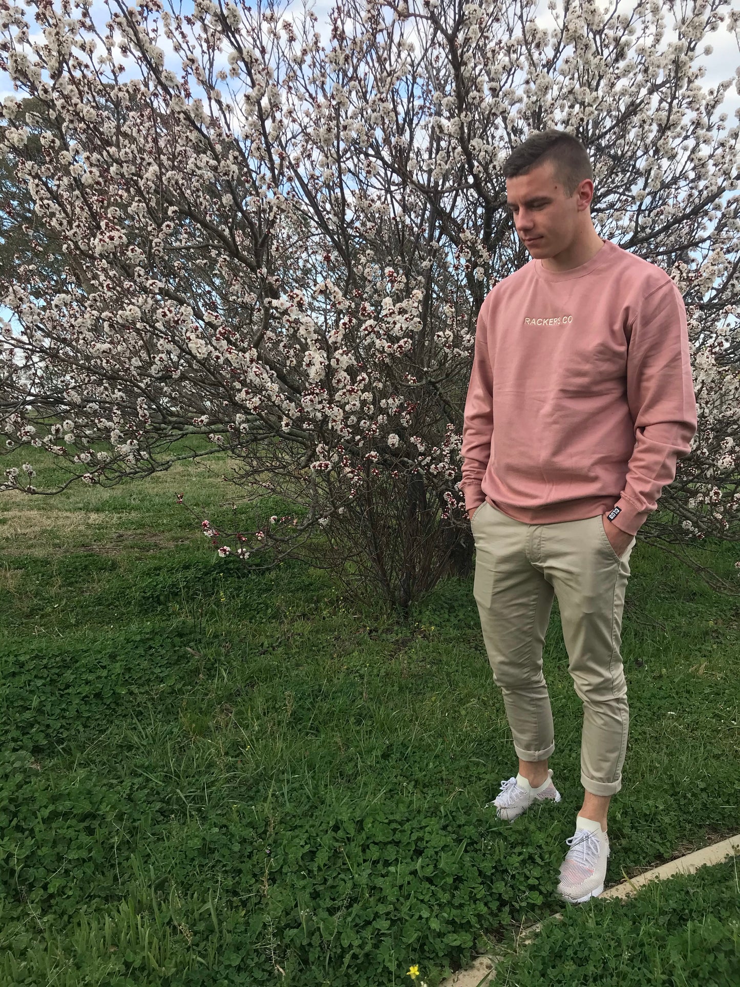 Rackers Co Sweater (Beige & Pink)